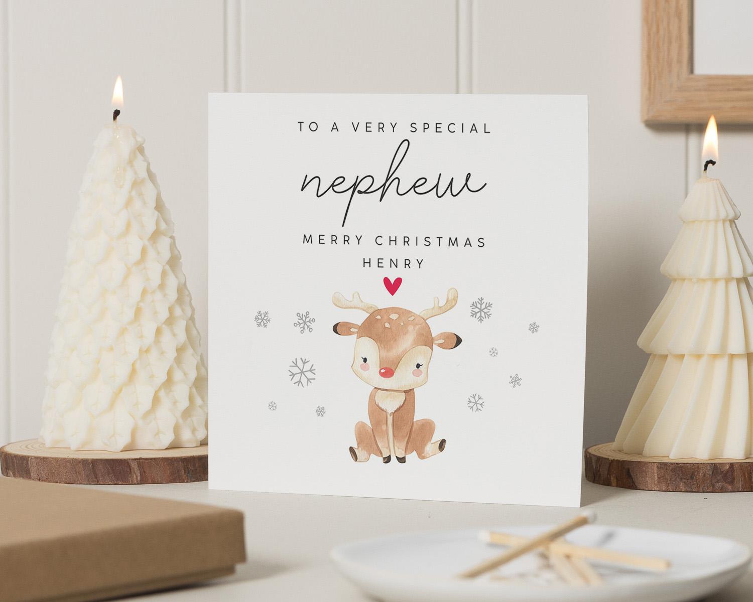 Weihnachtskarte Für Meinen Neffen – Herzliche Grüße Mit Personalisiertem Text
