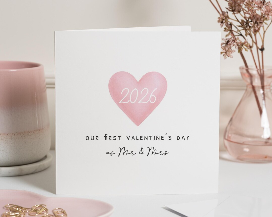 First Valentines Day Card as Mr and Mrs, Valentines Day
