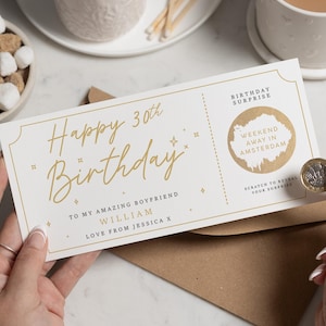 Carte à gratter 30e anniversaire, cadeau d'anniversaire pour petit ami, gratter pour révéler, bon d'anniversaire, carte-cadeau, anniversaire surprise, pour petit ami