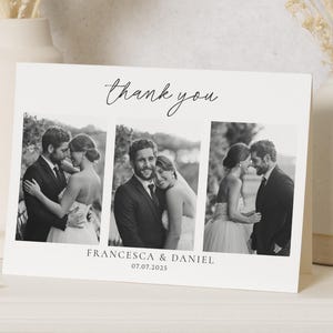 Schwarzweiss-Hochzeitsfotos, Dankeskarten, gefaltete Dankeskarten Landschaft, personalisierte Dankeskarten Hochzeitsfotokarten Postkarte