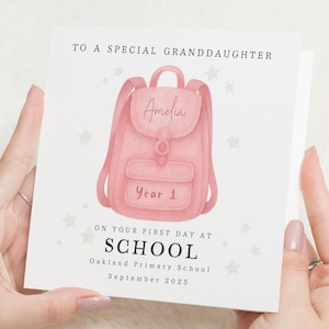 Biglietto per il primo giorno di scuola per la nipote, biglietto scolastico personalizzato, biglietto per nipote, biglietto per il ritorno a scuola, biglietto per il primo anno