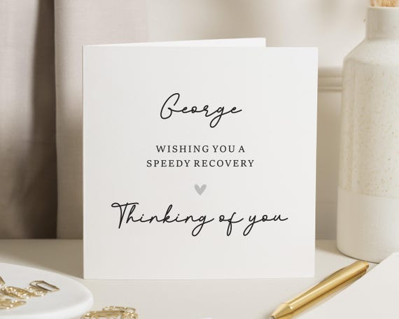 Get Well Soon Card, Speedy Recovery Card, Get Well Soon Card for