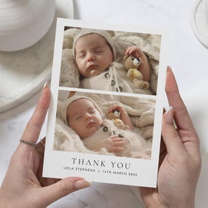 Cartes de remerciement personnalisées pour bébé, Carte de remerciement pour nouveau bébé, Cartes de remerciement avec photo de bébé, Cartes de remerciement pour baby shower, Faire-part de naissance
