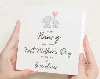 1st Mothers Day As Nanny Card, Mother's Day Cards For Grandma, Happy 1st Mother's Day As My Nanny, First Mother's Day As My Nan, For Nanna
