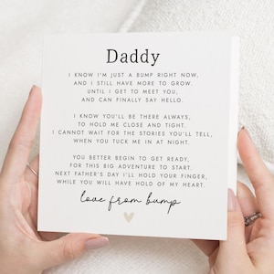 Fathers Day Card from Bump, Daddy Fathers Day Card, Daddy to Be Card, Personalised Fathers Day Card, First Fathers Day Card