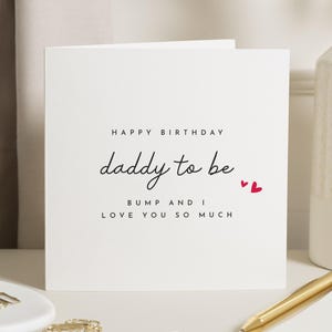 Verjaardagskaart voor Daddy to Be, verjaardagskaart van Bump, Dad to Be verjaardagskaart, zwangerschap verjaardagskaart, eenvoudige verjaardagskaart