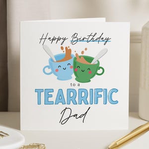 Geburtstagskarte für Papa, lustige Geburtstagskarte für Papa, Geburtstagskarte für ihn, süße Tee-Themed Karte, tränenfrohe Papa Karte, Papa Geburtstagsgeschenk