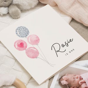 Carte 1er anniversaire fille, première carte d'anniversaire pour fille, carte 1er anniversaire personnalisée, carte 1er anniversaire fille, cadeau 1er anniversaire fille