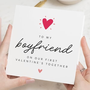 1er Saint Valentin Petit ami, première carte de Saint Valentin pour petit ami, cadeaux Saint Valentin pour lui, première carte de Saint Valentin, 1er Saint Valentin