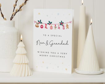 Christmas Card for Nan and Grandad, Nan and Grandad Christmas Card, Grandparents Christmas Card, Personalised Christmas Card