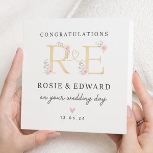 Carte de vœux pour votre mariage, joyeux jour de mariage, carte de mariage personnalisée, cadeau de mariage entre amis, cadeau de mariage pour couple