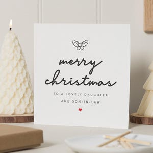 Cartão de Natal para filha e genro, Cartão de Natal para filha e genro, Primeiro cartão de Natal para filha e genro, Para genro