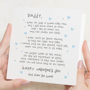Valentines From Bump, baby Boy Valentines Card For Daddy To Be, toekomstige vader Valentijnsdagcadeau, Dad Bump Valentijnsdagkaart, voor papa