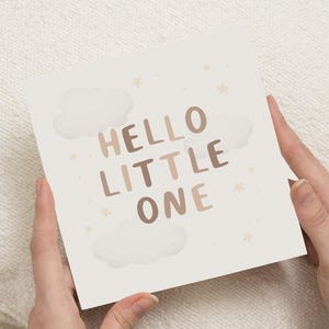 Ciao piccolo biglietto personalizzato per neonato, congratulazioni neonato, biglietto di benvenuto al mondo, biglietto personalizzato per neonata