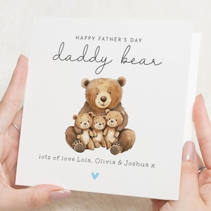 Vatertagskarte Daddy Bär, Vatertagskarte von Kindern, niedliche Bärenkarte, personalisierte Vatertagskarte, Vatikarte, Vatertagsgeschenk
