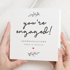 Je bent verloofd verlovingskaart, gepersonaliseerde vriend verlovingskaart, verlovingscadeau, gepersonaliseerde verlovingscadeau vriend, gefeliciteerd kaart