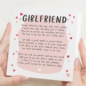 Freundin Valentinstagskarte, Freundin Gedicht Valentinstagskarte, Valentinstagskarten für Sie, Valentinstagskarte für meine Freundin