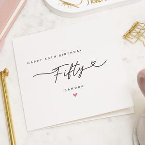 50th Birthday Card For Friend, 50th Birthday Gift Bestie, 50th Birthday Gift For Women, Personalised 50th Birthday Cards For Her, 50th Card