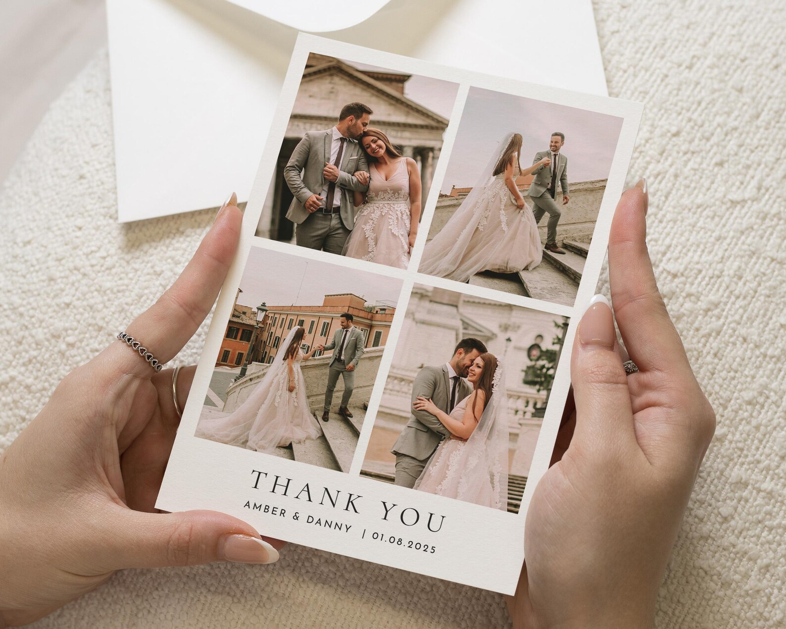 Personalised Thank You Cards Wedding, Multi Photo Wedding Thank You ...