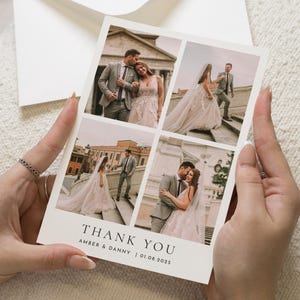 Biglietti di ringraziamento personalizzati per matrimonio, biglietti di ringraziamento per matrimonio con più foto, biglietti di ringraziamento modificabili, biglietti di ringraziamento con cartoline personalizzate