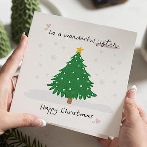 Schwester Weihnachtskarte, Weihnachtskarte für Schwester, frohe Weihnachten Schwester, Schwester Weihnachtskarte, personalisierte Schwester Weihnachtskarte, Schwester Geschenk