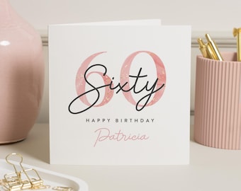 Cartes 60e anniversaire pour femme, Cadeaux 60e anniversaire pour femme, Carte 60e pour elle, 60e anniversaire de soeur, Cartes de 60e anniversaire de maman, Carte de 60e anniversaire de femme