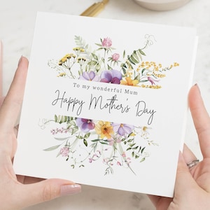 Tarjeta del Día de la Madre, Tarjeta Floral para el Día de la Madre, Tarjeta para el Día de la Madre, Tarjeta Personalizada para el Día de la Madre, Regalo