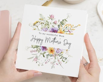 Happy Mothers Day Card, Floral Mother's Day Card, Card For Mothers Day, Mum Mothers Day Cards For Her, Personalised Mothers Day Card, Gift