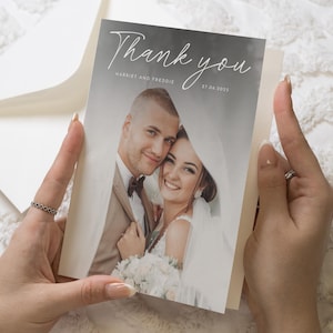 Benutzerdefinierte Hochzeit Dankeskarten mit Foto, gefaltete Dankeskarten gefaltet, bearbeitbare Dankeskarten Hochzeit, personalisierte Hochzeit Dankeskarten