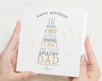 Birthday Card for Dad, Funny Birthday Card for Him, Dad Birthday Card, Personalised Birthday Card for Dad, Amazing Dad Birthday Card