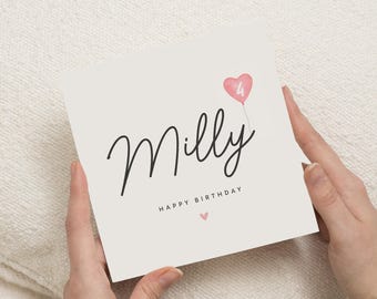 4th Birthday Card Girl, 4 Birthday Card Daughter, Fourth Birthday Gift For Little Girl, 4th Birthday Gift, Granddaughter, Girls Card