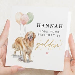 Golden Retriever Geburtstagskarte für Freund, hoffe, dein Geburtstag ist golden, Geburtstagskarte für Hundeliebhaber, Freund Geburtstagskarte für sie, ihn