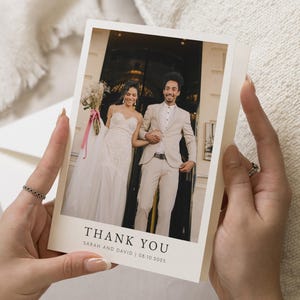 Individuelle Dankeskarten, Hochzeit Dankeskarten mit Foto, Einfache Dankeskarten Hochzeit, Postkarte Dankeskarten für Hochzeit, Gefaltet