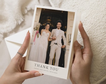 Custom Thank You Cards, Wedding Thank You Cards With Photo, Simple Thank You Cards Wedding, Postcard Thankyou Cards For Wedding, Folded