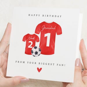 Carte d'anniversaire pour grand-père, carte de football personnalisée, carte d'anniversaire pour lui, carte d'anniversaire de grand-père, carte de sport personnalisée