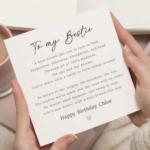 Geburtstagskarte für Bester Freund, Bestie Geburtstagskarte, Geburtstagskarte für Sie, personalisierte Freund Geburtstagskarte, Gedicht Geburtstagskarte