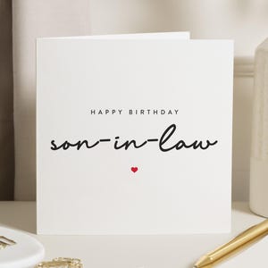 Carte d'anniversaire pour gendre, carte d'anniversaire spéciale gendre, cadeau d'anniversaire personnalisé pour gendre, cadeau gendre