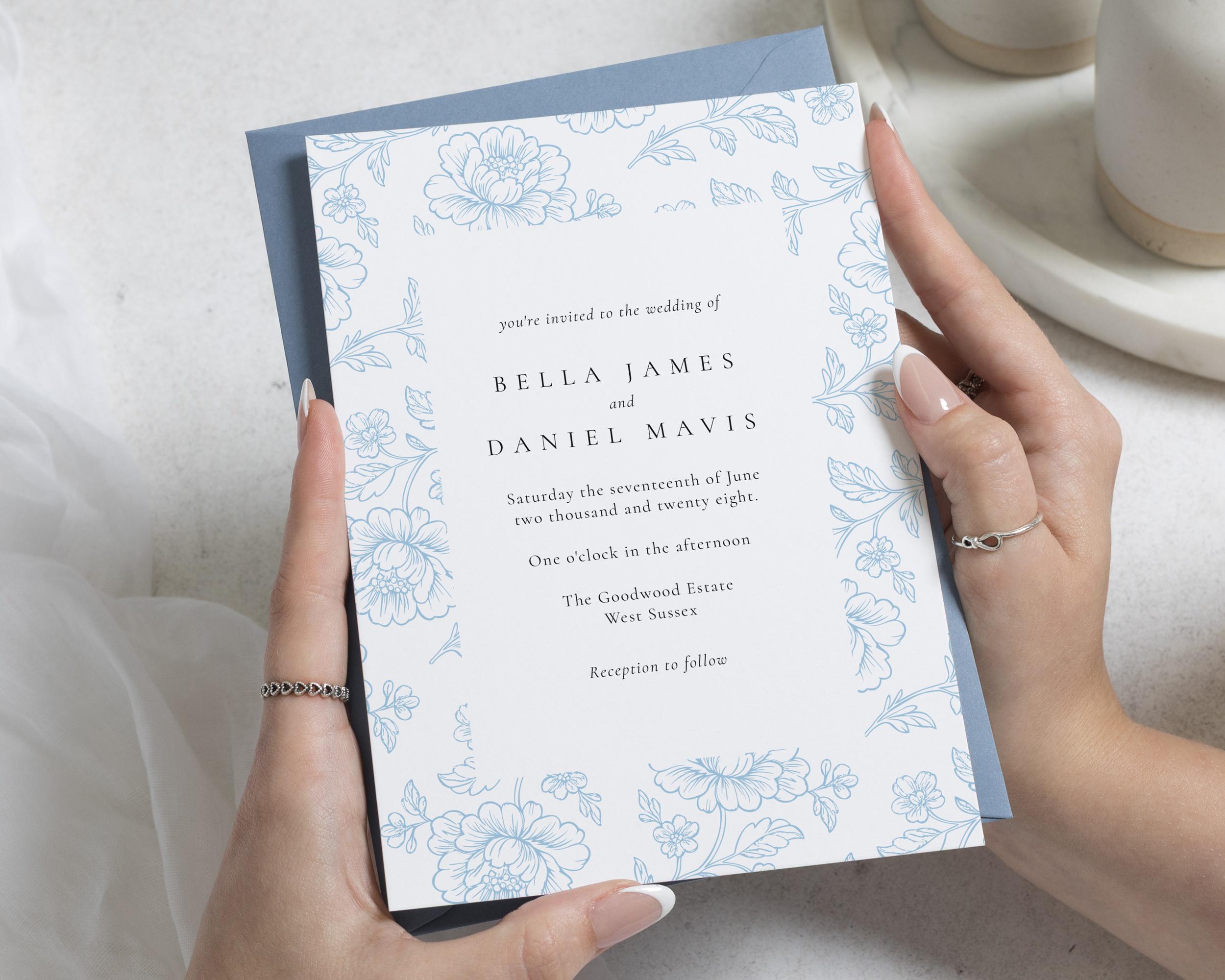 Dusty Blue Botanical Invitation