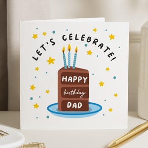 Tarjeta de cumpleaños para papá, tarjeta de cumpleaños para papá, tarjeta de feliz cumpleaños para papá, tarjeta de cumpleaños para papá, tarjeta de cumpleaños para papá de parte de su hija, de parte de su hijo, regalo