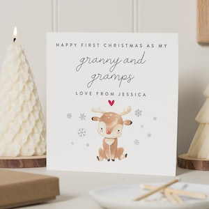 Avós 1º Natal, Cartão de Natal para Babá e Vovô, Para Babá e Vovô, Cartão de Natal para Vovó e Vovô, Primeiro Presente de Natal