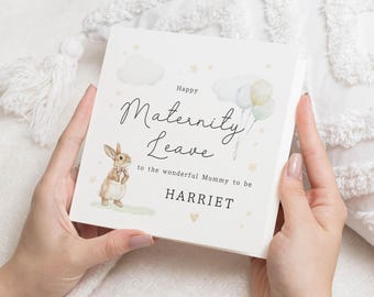 Biglietto per il congedo di maternità, Biglietto di auguri per la futura mamma, Biglietto con coniglietto, Biglietto personalizzato per lei, Biglietto di auguri per la maternità carino, Biglietto per la neomamma