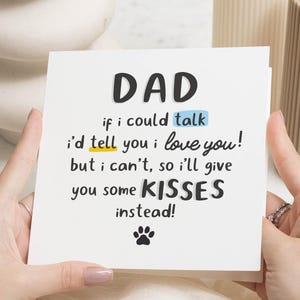 Geburtstagskarte für Papa, Geburtstagskarte für Papa, Karte vom Hund, Niedliche Geburtstagskarte für Ihn, personalisierte Hundekarte für Papa