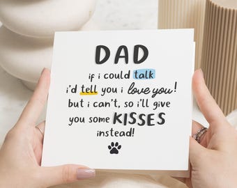 Birthday Card for Dad, Dad Birthday Card, Card from the Dog, Cute Birthday Card for Him, Personalised Dog Card for Dad
