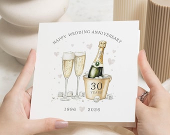 30th Wedding Anniversary Card, Personalised Anniversary Card, Pearl Anniversary Card, Anniversary Card for Couple, 30 Years Card