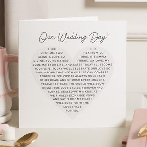 Hochzeitstagskarte für Bräutigam, für meinen Bräutigam an unserem Hochzeitstag, für meinen Mann, um an unserer Hochzeit zu sein, Bräutigam-Hochzeitskarte von der Braut, Verlobten-Karte