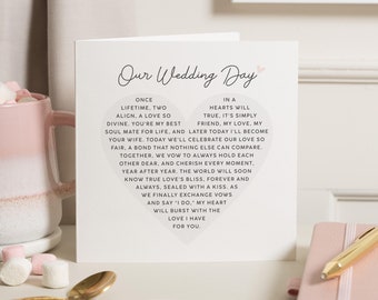 Hochzeitstagskarte für Bräutigam, für meinen Bräutigam an unserem Hochzeitstag, für meinen Mann, um an unserer Hochzeit zu sein, Bräutigam-Hochzeitskarte von der Braut, Verlobten-Karte