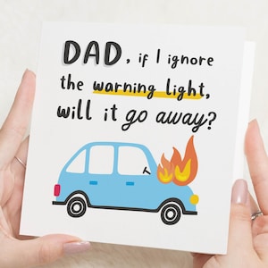 Carte d'anniversaire drôle pour papa, carte d'anniversaire de papa, carte d'anniversaire pour lui, carte d'anniversaire de voiture, carte d'humour pour papa, carte de papa personnalisée