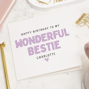 Merveilleuse carte d'anniversaire Bestie, carte d'anniversaire pour meilleure amie, carte d'anniversaire pour amie, carte d'anniversaire pour femme, cartes d'anniversaire pour elle, belle carte pour amie, cadeau