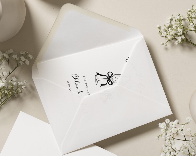 Save the Date Card, Personalised Save the Date, Wedding Save the Date Card, Simple Save the Date, Champagne Glasses, Custom Save the Date image 3