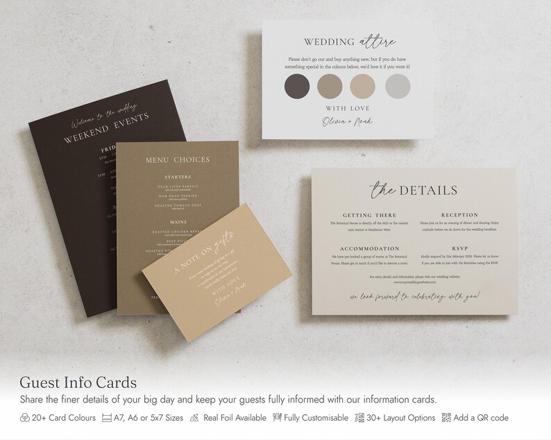 Minimalist Monogram Wedding Invitations, Elegant Black and White Wedding Invite, Simple Classic Wedding Stationery, Personalised Invite image 3